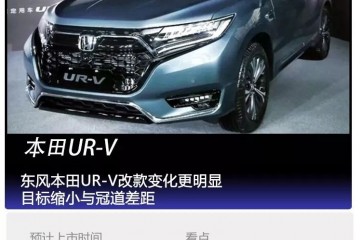 看个新车丨春风本田UR-V改款改变更显着方针缩小与冠道距离